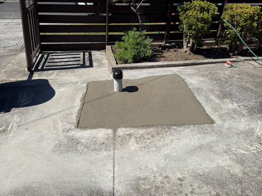 Concrete driveway reinstated neatly after a completed sewer repair in Melbourne