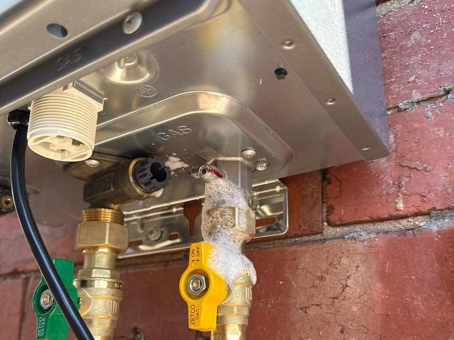 Licensed gas fitting work on copper gas line and isolation valve