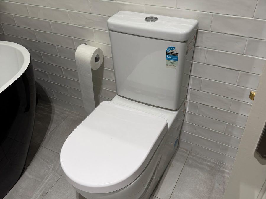 Repaired toilet and tapware in a Melbourne bathroom